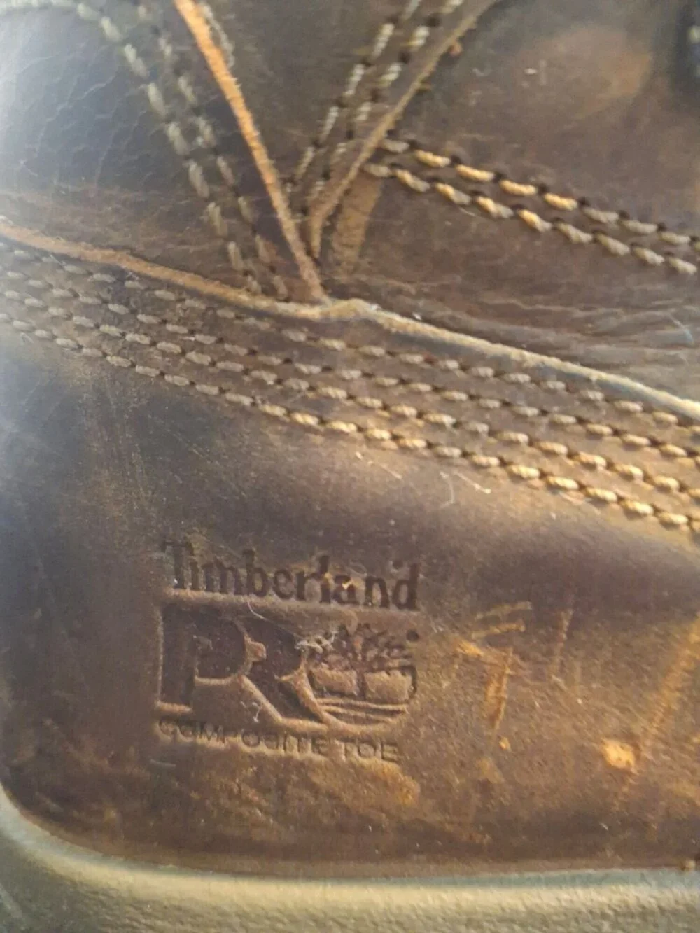 Timberland Pro Mens Brown Leather Waterproof Steel Toe Work Boots Size 12W*SH8